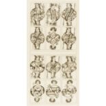 Anonymous (possibly Italian, late 19th century) Six duplicate uncut sheets with double-ended court …