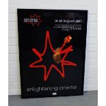 An Edinburgh International Film Festival framed poster entitled 'Enlightening Cinema', 58 x 82cm