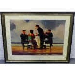 Jack Vettriano 'Elegy for a Dead Admiral' Coloured print in a glazed silver gilt wood frame, 70 x