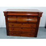 A Victorian mahogany Scotch chest, (a/f) 107 x 128cm