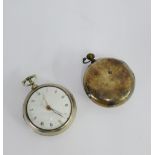 Two London silver pair case pocket watches to include one with movement by Adams & Hotham, with