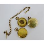 Three gold plated pocket watches to include a Waltham (3)