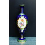 Alexandria Porcelain Works, Turn, Austria, porcelain vase painted with mixed floral bouquet panel to