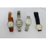 A collection of wristwatches to include Cyma Navystar on an Omega strap and Jean Renet, etc (4)