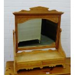 A carved pine dressing table mirror, 80 x 70cm