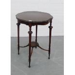 An Edwardian mahogany occasional table, on turned supports 70 x 56cm