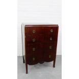 A Wylie & Lochhead mahogany veneered four drawer chest of drawers, 102 x 70cm