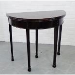 A demi lune fold-over table, 76 x 85cm