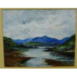 N. Livingston 'Loch Feochan, Oban' Oil-on-Board, signed, in a gilt wood frame, 29 x 25cm