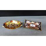 A Royal Crown Derby porcelain 'Imari' patterned 1128 trinket dish, together with a pattern 2451