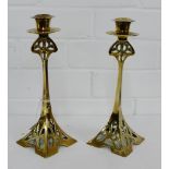 A pair of Art Nouveau style candlesticks, 27cm high