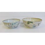 Two Chinese porcelain Famille Rose bowls, typically painted with figures, flowers and stylised