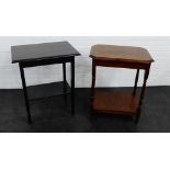 An oak side table and another, (2)