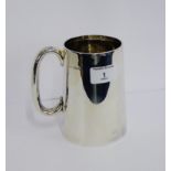 George VI silver tankard of tapering form, makers mark for Henry Atkin, Sheffield 1944, 13cm high