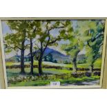 Unknown Artist 'Ben Ledi' Pastel, signed indistinctly bottom left, in a glazed frame, 37 x 27cm