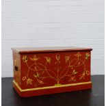 A pine painted storage trunk, 46 x 78cm