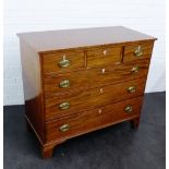A 19th century mahogany chest, the rectangular top over three short and three long drawers, on