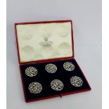 An Edwardian set of six silver buttons, Edinburgh 1902 (6)