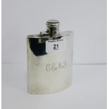 George V silver hip flask, Birmingham 1920, 13cm high