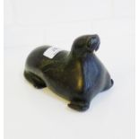 Inuit carved Seal, Circa.1959, by Abraham, 18cm long