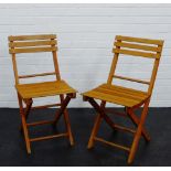 A pair of fold-away chairs, 80 x 40cm, (2)