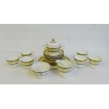 A Minton 'Aragon' patterned china teaset, comprising six cups, six saucers, six side plates, a