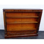 A mahogany open bookcase with adjustable shelves, 112 x 138cm