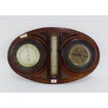 A J. Faulkner & Co, Hong Kong, Cyclonometer No.511 on a mahogany oval base, 66 x 40cm