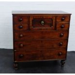 A Victorian mahogany chest , the rectangular top over two short and one deep drawer above three