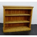 A pine bookcase, 110 x 128cm