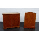 Two small satin walnut cabinets one with an inlaid doors, 48 x 54cm, (2)