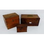 Three early 19th century wooden storage boxes, (3)