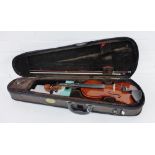 A Violin, bow and case