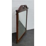 A mahogany wall mirror with swan neck pediment top, 118 x 96cm