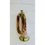 A George Potter & Co, Aldershot, copper and brass horn, 29cm long