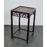A Chinese rosewood side table with scrolling frieze 68 x 40cm