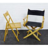 A director's chair together with another, 87 x 60, (2)