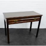 An oak side table, the rectangular top over a cushion fronted single frieze drawer, 80 x 105cm