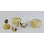 A group of three Locke & Co of Worcester blush ivory items to include a sugar bowl, cream jug,