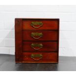 A mahogany four drawer collectors cabinet, 31 x 30cm