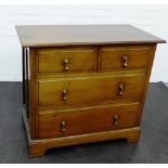 A mahogany chest of drawer, the rectangular top above two short and two long drawers, 82 x 92cm