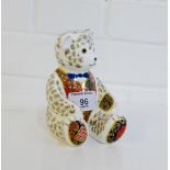 A Royal Crown Derby 'Imari' patterned paperweight of a Bear, modelled seated, 12cm high