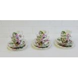 A Rosina 'Rose' patterned china teaset, comprising six cups, six saucers, six side plates, (18)