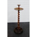 A walnut barley twist candle sconce, 85cm