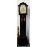 A mahogany cased Grandfather clock with the brass face to read R. Stewart, Buchanan Street, Glasgow,