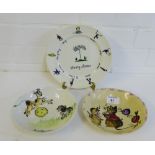 Scottish pottery Nursery Ware items to include two bowls, together with a Ashtead potters limited