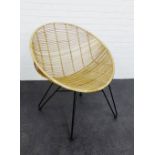 A basket chair on hairpin supports, 85 x 84cm