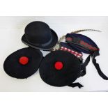 An R.W. Forsyth's bowler hat, two Glengarry and two other hats, (5)