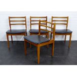 A set of four retro teak dining chairs, 72 x 48cm, (4)