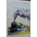 McKee 'The Flying Scotsman at Greenbank, Falkirk', dated 1948, in a glazed frame, 30 x 42cm